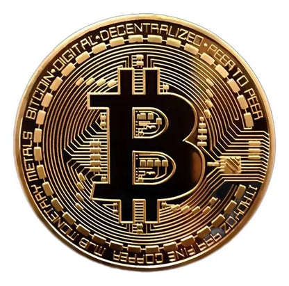 Moneda Bitcoin Chapada En Oro - Btc Con Estuche Elegante