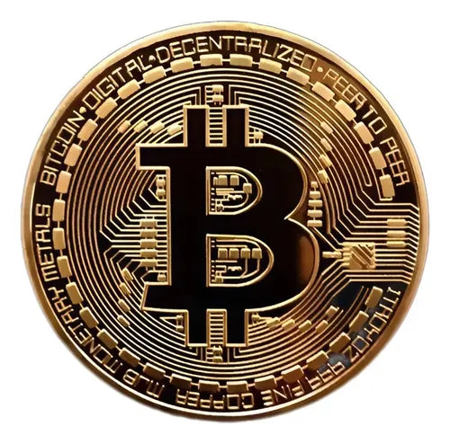 Moneda Bitcoin Chapada En Oro - Btc Con Estuche Elegante